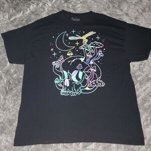 Spencer's Trippy Mushroom Skull Shirt Size XL - Graphic Tee - Fun